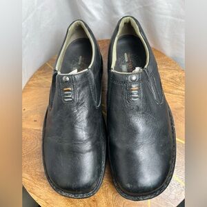 Merrell World Legend Black Leather Slip-On Loafers
